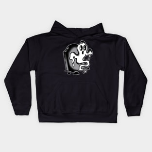 Vintage cartoon graveyard ghost Kids Hoodie